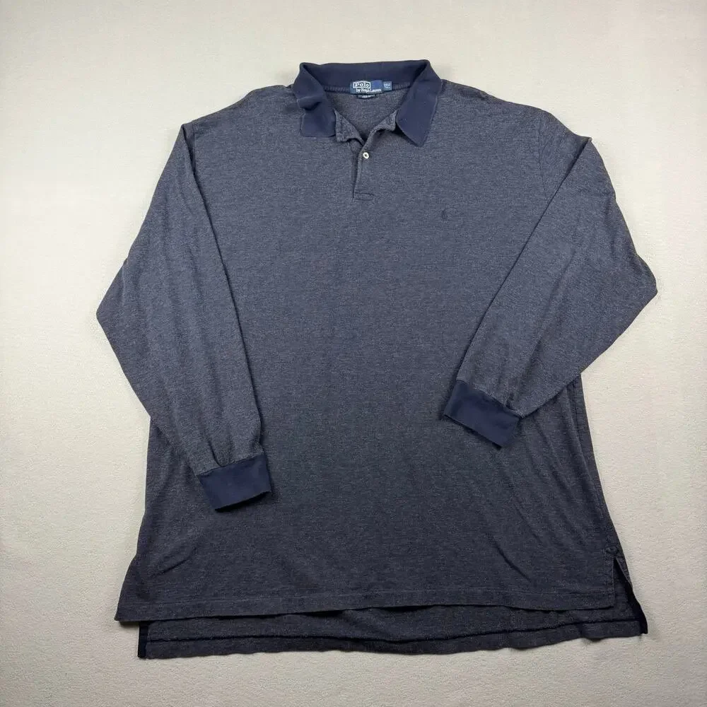 Polo Ralph Lauren 3XLT Long Sleeve Polo Shirt Blue